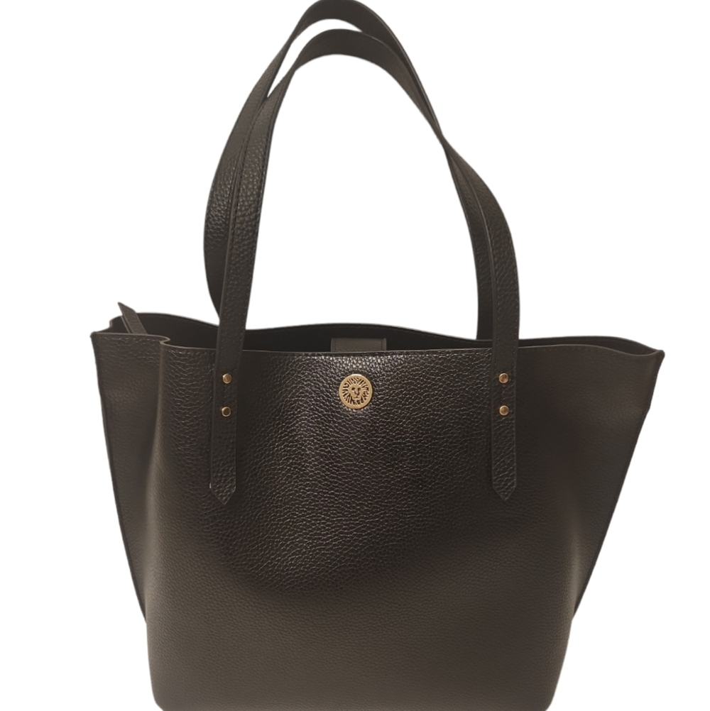 Anne Klein Women's Black Faux Leather Perfect Tote